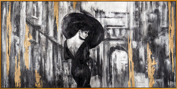 Gemälde "Filmstar" weibliche Silhouette in einer monochromen Palette