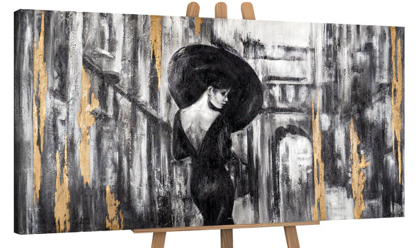 Gemälde "Filmstar" weibliche Silhouette in einer monochromen Palette