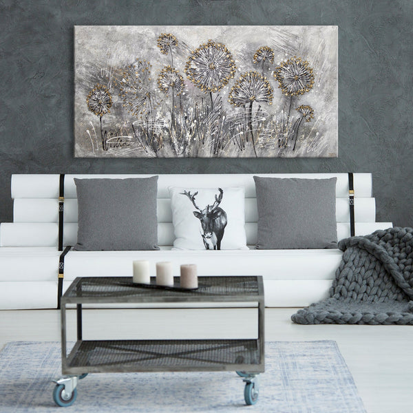 Gemälde "Frühlingsblumen" Strukturkomposition mit Blumenmotiv