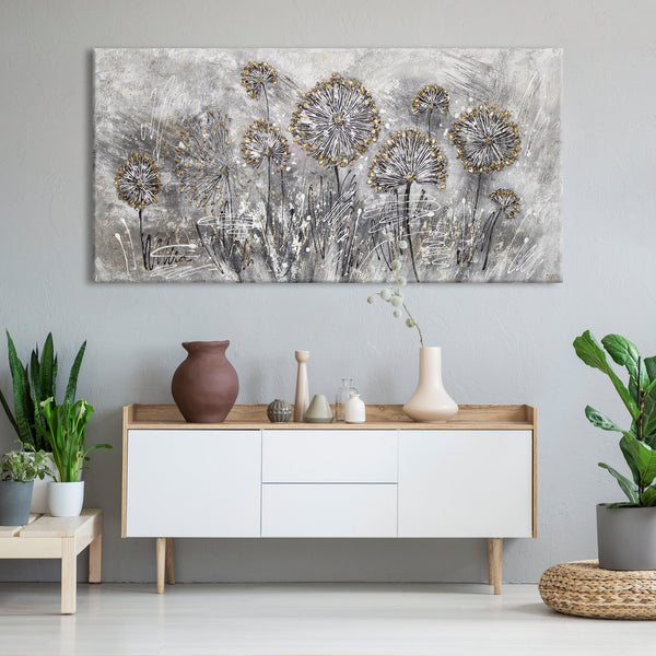 Gemälde "Frühlingsblumen" Strukturkomposition mit Blumenmotiv