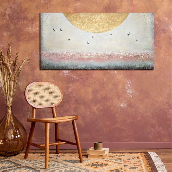 Gemälde "Sonnenenergie" symbolische Landschaft mit der Kraft der Sonne