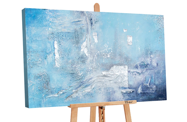 Gemälde „Azurblau“ Texturtiefe mit Schattierungen von Himmel und Wasser