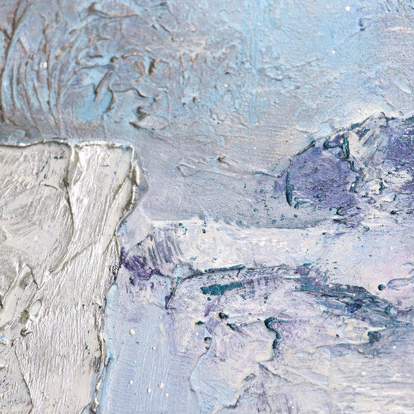 Gemälde „Azurblau“ Texturtiefe mit Schattierungen von Himmel und Wasser