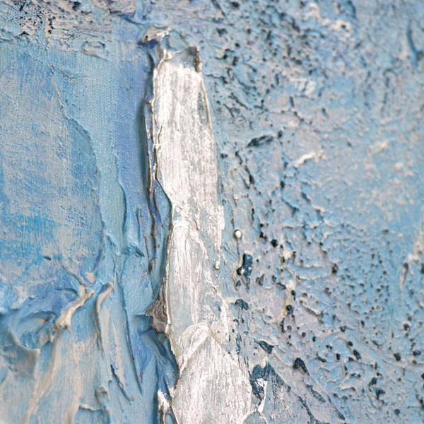Gemälde „Azurblau“ Texturtiefe mit Schattierungen von Himmel und Wasser
