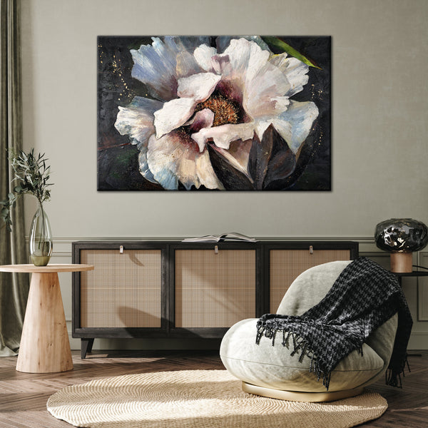 Gemälde "Pfingstrosen II" realistische Blume mit einer dreidimensionalen Textur
