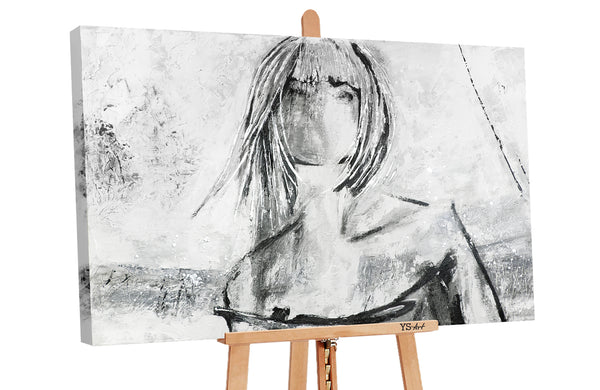 Gemälde "Charme" moderne weibliche Figur im minimalistischen Stil