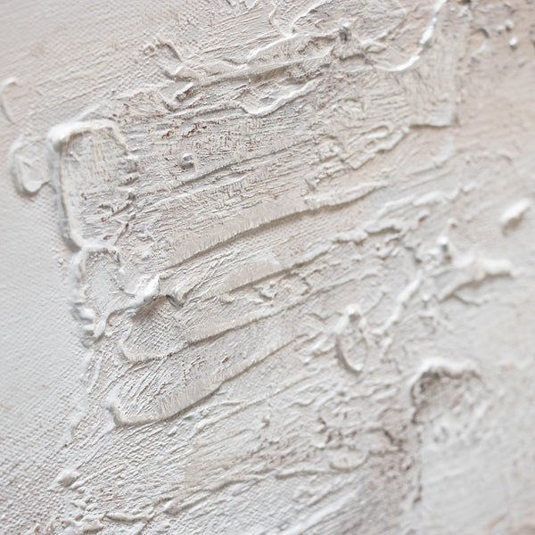 Gemälde „Glanz“  abstraktes Motiv in Beige- und Grautönen.