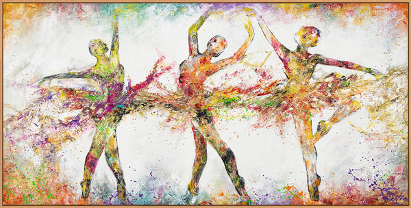 Gemälde "Ballet" Ballerinas in einer Farbexplosion