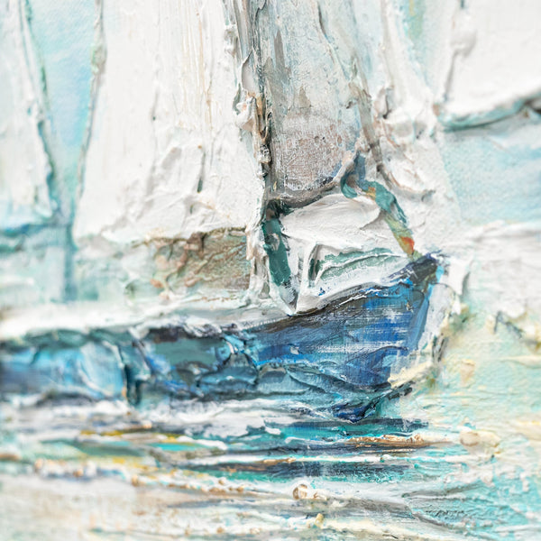 Gemälde "Blaues Meer" Meereslandschaft in Aquarelltönen