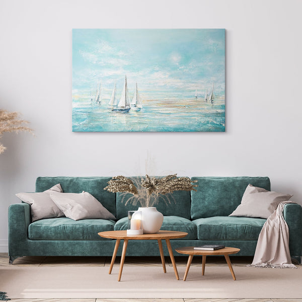 Gemälde "Blaues Meer" Meereslandschaft in Aquarelltönen