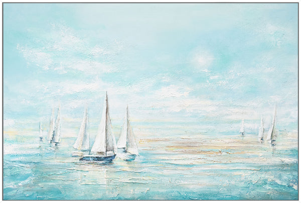 Gemälde "Blaues Meer" Meereslandschaft in Aquarelltönen