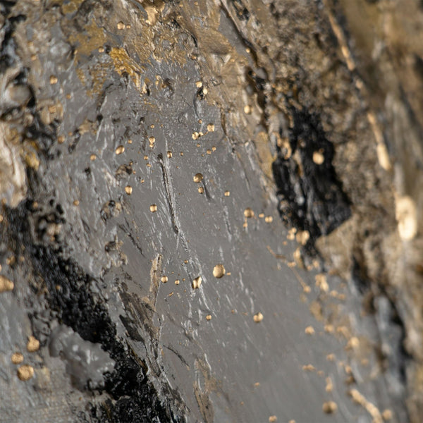 Gemälde "Goldener Riss" abstrakte Abstraktion in einer Marmor-Graphit-Farbpalette