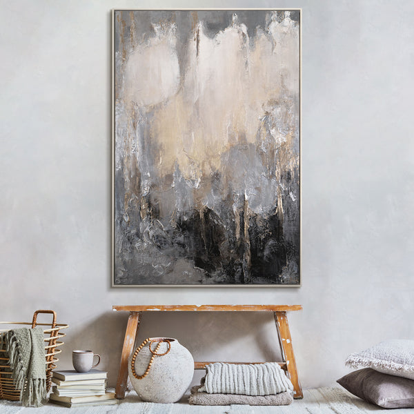 Gemälde "Der Weg zum Licht" moderne Abstraktion im Hochformat
