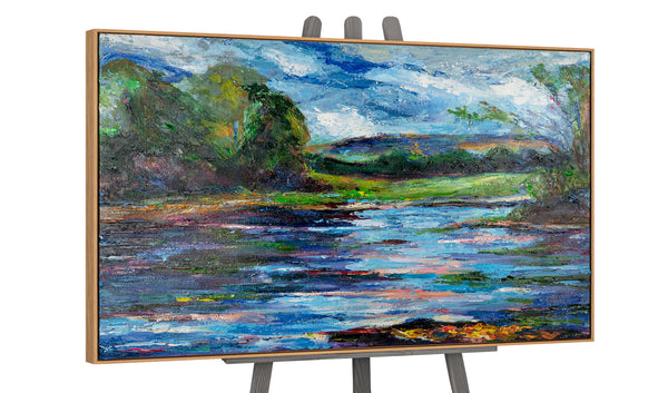 Gemälde "Spiegel der Natur" horizontale Landschaft in der Impasto-Technik