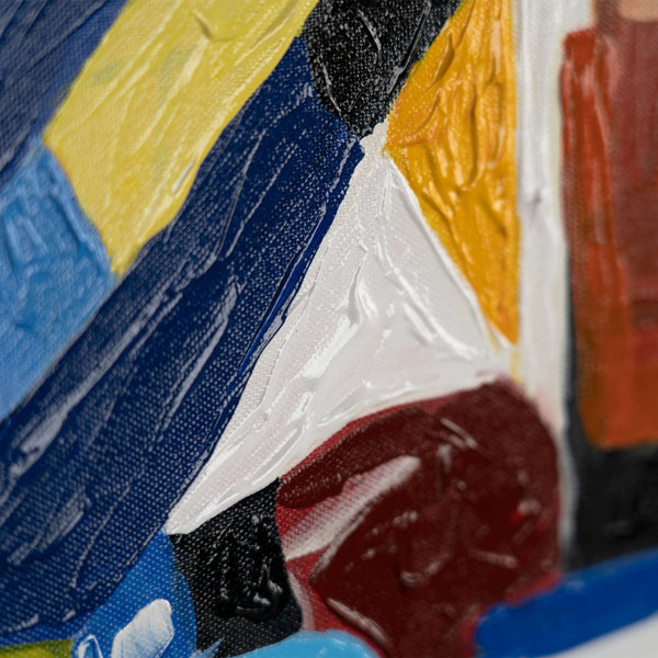 Gemälde "Mosaik der Gefühle" horizontale Abstraktion im Stil des Kubismus