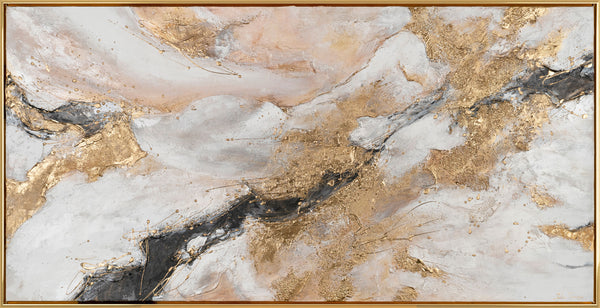 Gemälde "Atem des Canyons" horizontale Abstraktion mit Marmoreffekt