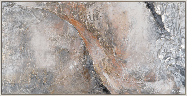 Gemälde "Atem der Erde" horizontale Abstraktion in einer Steinpalette