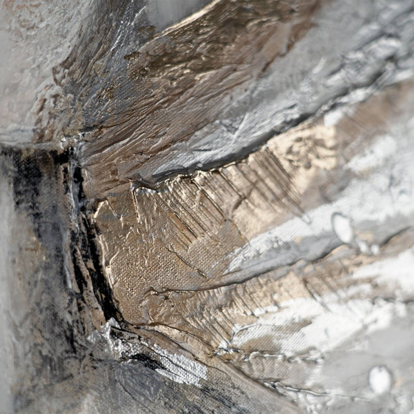 Gemälde "Das Strahlen der Zwei" horizontale Abstraktion mit engelhaften Silhouetten