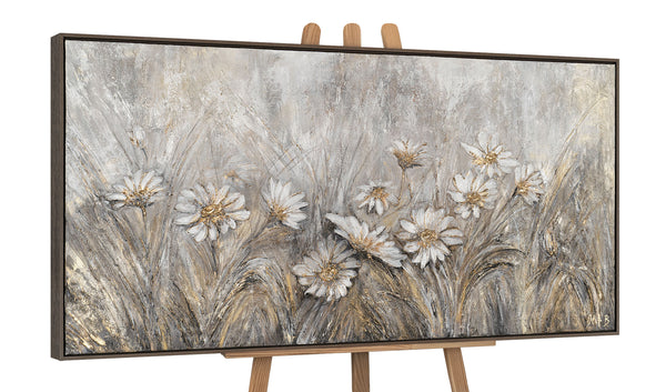 Das Gemälde "Silberne Gänseblümchen" exquisite botanische Ruhe