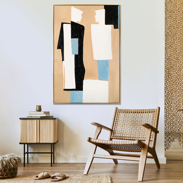 Gemälde "Stiller Dialog" geometrische moderne Abstraktion