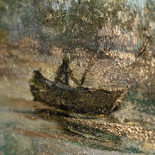 Gemälde "Morgen am See" ruhige Landschaft in Grüntönen