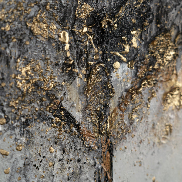 Gemälde "Goldene Ruhe" moderne Abstraktion eines Baumes in ruhigen Tönen