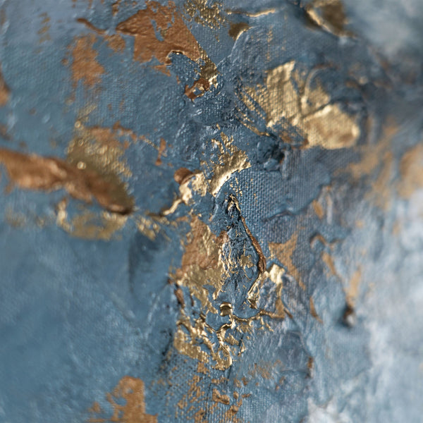 Gemälde „Gold der Wolken“  Abstraktion mit der Leichtigkeit des Himmels und dem Glanz von Metall.