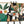 Gemälde „Gartenakzente“ moderne florale Komposition im Flat-Design-Stil