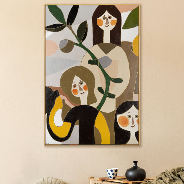 Gemälde "Sanfte Stimmen" moderne abstrakte figurative Komposition