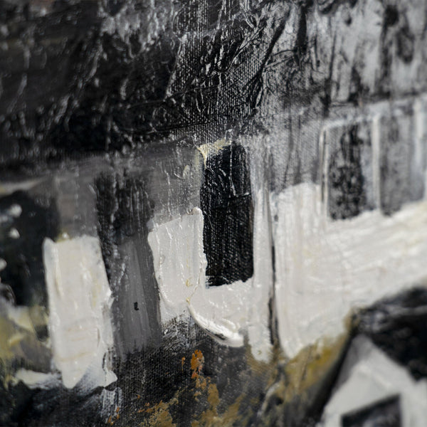 Gemälde „Die Stille eines Bergdorfes“ stimmungsvolle Landschaft in gedämpfter Farbpalette