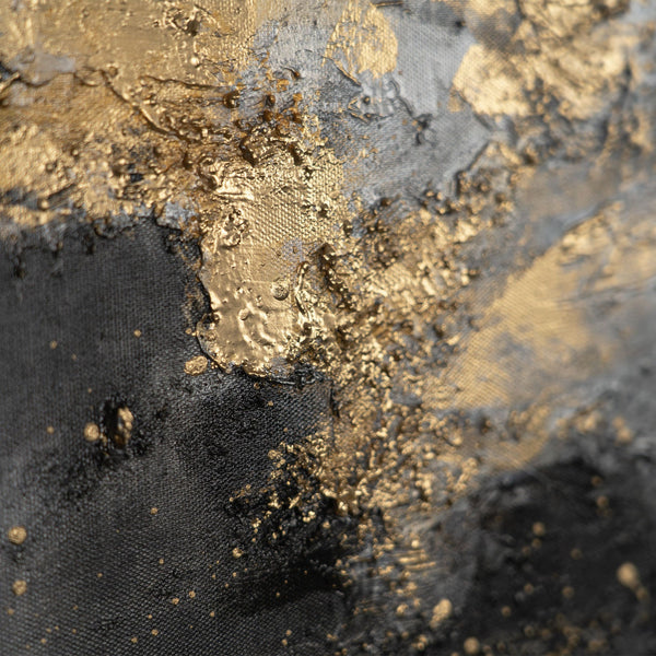 Gemälde „Morphologie des Lichts“ Abstraktion in Gold und Nebel