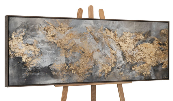 Gemälde „Morphologie des Lichts“ Abstraktion in Gold und Nebel