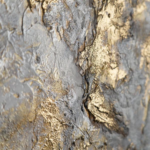 Gemälde "Frieden des Goldes" horizontale Abstraktion in Gold