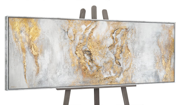 Gemälde "Frieden des Goldes" horizontale Abstraktion in Gold