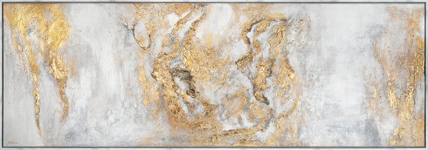 Gemälde "Frieden des Goldes" horizontale Abstraktion in Gold