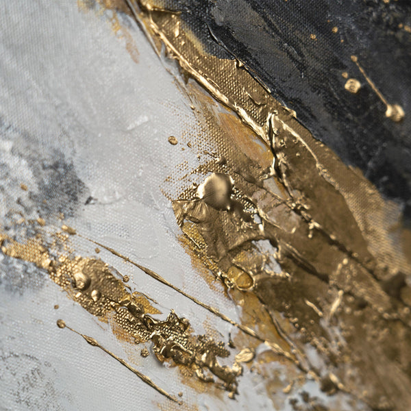 Gemälde "Goldene Ströme" luxuriöse Abstraktion im Querformat