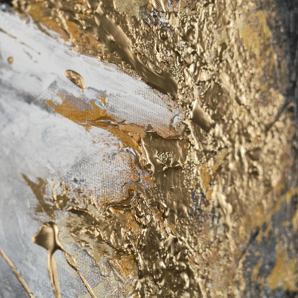 Gemälde "Goldene Ströme" luxuriöse Abstraktion im Querformat