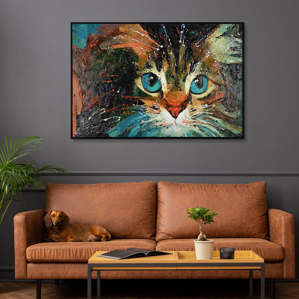 Gemälde „Blick“ ausdrucksstarkes Porträt einer Katze