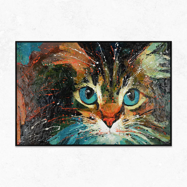 Gemälde „Blick“ ausdrucksstarkes Porträt einer Katze