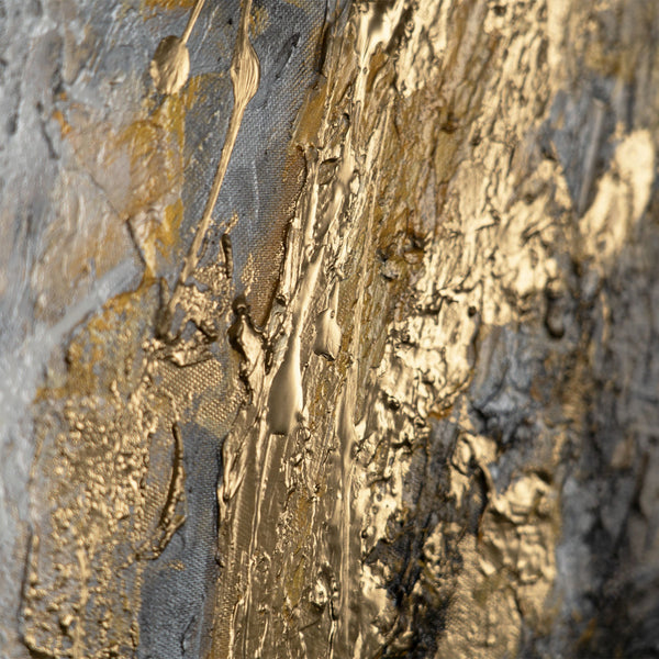 Gemälde "Goldene Struktur" abstrakte Explosion von Textur und Metall