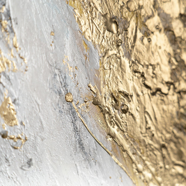 Gemälde "Goldene Struktur" abstrakte Explosion von Textur und Metall