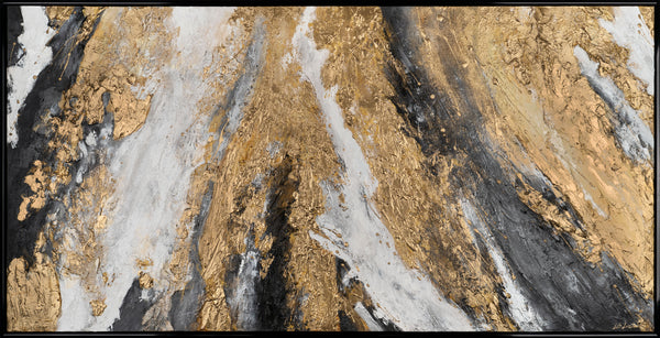 Gemälde "Goldene Struktur" abstrakte Explosion von Textur und Metall
