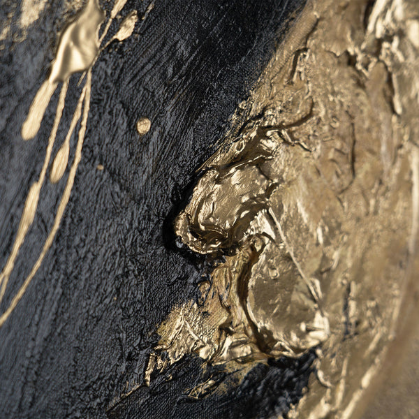 Gemälde "Goldenes Gold" Abstraktion in einer tiefen Kontrastpalette