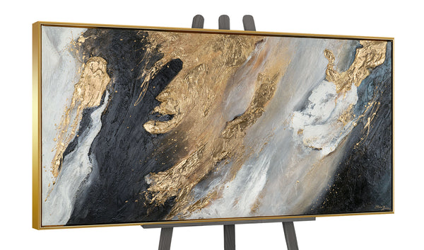 Gemälde "Goldenes Gold" Abstraktion in einer tiefen Kontrastpalette