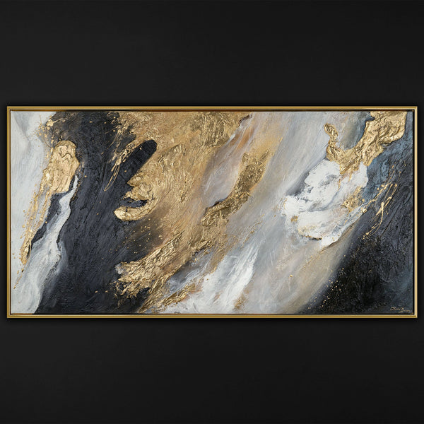 Gemälde "Goldenes Gold" Abstraktion in einer tiefen Kontrastpalette