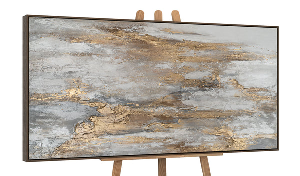 Gemälde "Schweigen der Steine" abstrakte Landschaft in einer mineralischen Palette