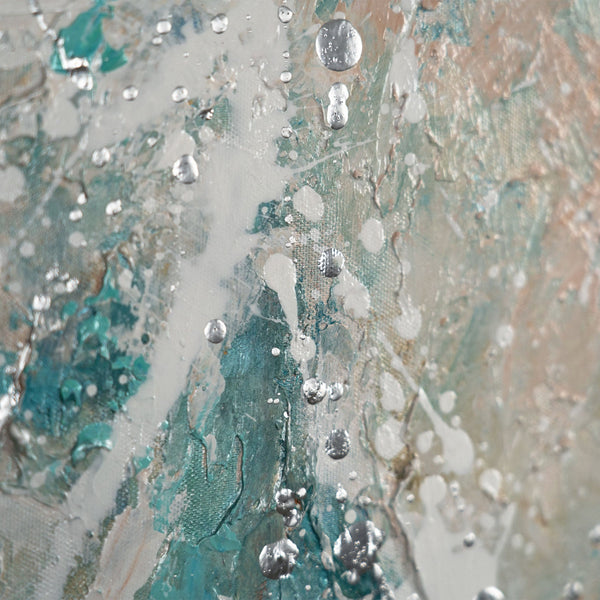 Gemälde "Türkisfarbene Ruhe" abstrakter Fluss in einer marinen Palette