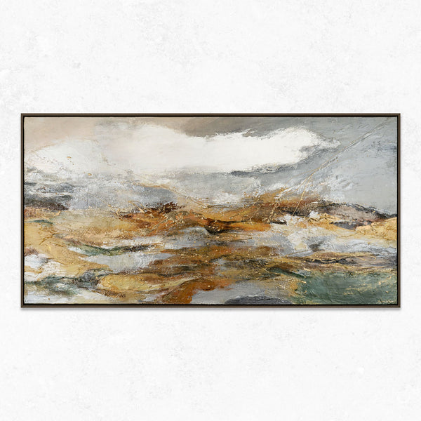 Gemälde "Wenn der Wind weht" abstrakte Landschaft in ruhigen Tönen