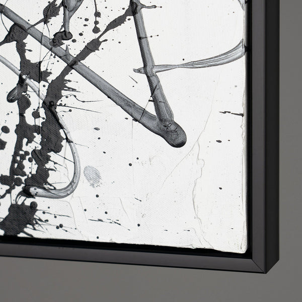 Gemälde „Kontrolliertes Chaos“ monochrome Abstraktion 